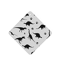 White Black Dinosaur Silhouettes 2-Piece Set Of Car Aromatherapy Tablets, Suitable For Car Interiors, Bedrooms, And Bathrooms Square