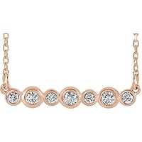 Sonia Jewels 3 Three Stone Diamond Bezel-Set Bar Charm Pendant