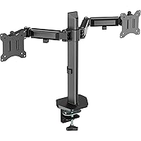 WALI Dual Monitor Mount, Monitor Arm Fits 2 Screens up to 32 inch, Dual Monitor Stand for Desk 19.8 lbs Weight Capacity per Arm Fully Adjustable Designed for Home Office (M002N), Black