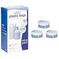 Ubbi Disposable Diaper Pail Plastic Bags, Value Pack, 75 Count, 13-Gallon Bags & Lavender Scented Absorbing Gel Value Pack - 3 Count Diaper Pail Odor Control for Baby Nursery