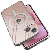 Sinjimoru iPhone 13 Ultra Thin Clear Phone Cover for MagSafe Case, Non Yellowing Strong Magnetic Slim Fit Cell Phone Case Crystal Clear for iPhone 13. M-AiroFit Basic