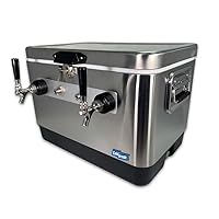 Coldbreak, 2-Tap, Jockey Box, Portable Bar, Professional Grade, 50' Stainless Coils, Front Input, Stainless Steel