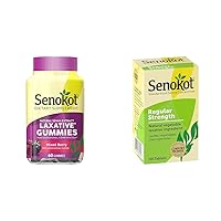 Senokot Dietary Supplement Laxative Gummies, Natural Senna Extract & Natural Vegetable Laxative Tablets with Senna Concentrate - 100 ea