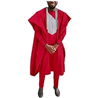 African Men Clothing Traditional Set for Evening Wedding Suit Agbada Robe Dashiki Shirts Ankara Pants Outfits