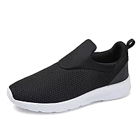 GSLMOLN Men's Solid Knit Breathable Running Shoes, Plus Size Comfy Non Slip Lace Up Walking Shoes Sneakers for Men's Outdoor Activities