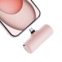 Portable Charger with Tiny Size,Upgraded 15W 3500mAh Power Bank with Built-in USB-C Plug Compatible with iPhone 15/15 Plus/15 Pro/15 Pro Max Series,iPad,Pink