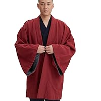 Men Plus Size Cotton Coat Monk Outfit Meditation Blouse