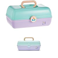 Bundle of Caboodles On-The-Go Girl Case + Caboodles Pretty in Petite Case, Seafoam Lid and Lavender Base