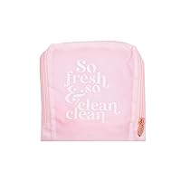 MIAMICA Miamica Foldable Travel Laundry Bag, Pink ''So Fresh & So Clean Clean'' 21” x 22” – Lightweight, Durable Design with Drawstring Closure
