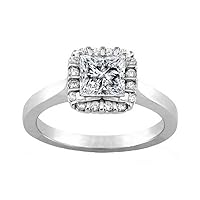 2.79 ct. TW Princess Diamond Halo Engagement Ring