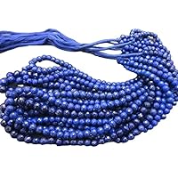 14 Inches Lapis Lazuli Football or Ball Shape Faceted rondelle lot of 10 Strands CHIK-STRD-95450