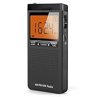 Emergency Pocket Radio Portable Weather Warning Alarm Clock Auto-Search Channels Mini