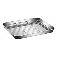 BESTOYARD 1pc Strainer Grill Pan Bbq Grill Griddle Plate Broiler Pan for Oven Rectangular Baking Dish Filter Snack Plate Baking Tray Baking Tool Deep Food Stainless Steel Dumpling Plate