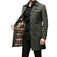 Boutique Men's Plus Fertilizer Plus Plaid Italian Style Casual Slim Versatile Gentleman Long Trench Coat