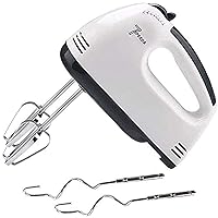 Electric Hand Mixer Beater 7-Speed Lightweight Hand Beater for Kitchen Baking Cake Mini Egg Cream Food Beater - 2 * Beaters 2 * Dough Hooks (Hand Whisk)