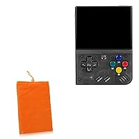BoxWave Case Compatible with Miyoo Mini Plus - Velvet Pouch, Soft Velour Fabric Bag Sleeve with Drawstring - Bold Orange
