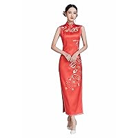 Cheongsam Dresses Silk Chinese Traditional Embroidery Wedding Evening Qipao 3402