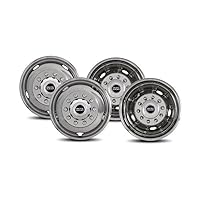 Pacific Dualies 43-1950 Polished 19.5 Inch 10 Lug Stainless Steel Wheel Simulator Kit for 2005-2021 Ford F450/F550 Truck (Does not fil RV/Motorhome), GRAY