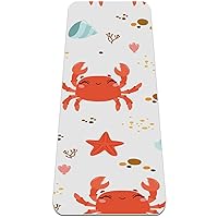 6mm Extra Thick Non Slip Yoga Mat Exercise Workouts Mats For Fitness Seamless Ocean Cute Crab Anti-tear Large Non Toxic Mats For Women Men