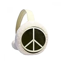 Peace Symbol Nuclear Anti-war Pattern Winter Ear Warmer Cable Knit Furry Fleece Earmuff Outdoor