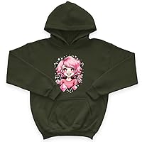 Cartoon Girl Kids' Sponge Fleece Hoodie - Funny Kids' Hoodie - Girl Art Hoodie for Kids