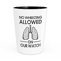 Respiratory Therapist Shot Glass 1.5oz - Allowed on Our Watch - Therapist Gift For Lungs Doctor Graduation Oxygen Therapy Mom Asthma Treatment Dad Doctor