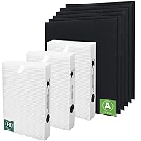 HPA300 HEPA Filter Replacement for Honeywell Air Purifier 3 HEPA R Filters and 6 Pre-cut A Carbon Pre-filter