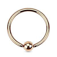 Captive Bead WildKlass Ring Rose Gold IP Over 316L Surgical Steel 40pcs Pack (10 pcs x 4 Sizes)