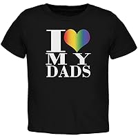 Father's Day I Love My Gay Dads Pride Heart Black Toddler T-Shirt - 2T