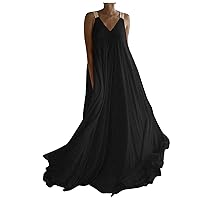Maxi Dresses for Women 2024 Long Sleeve, Dresses Polyester Sleeveless Dress Woman