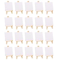 20Pcs Mini Canvas Drawing Board with Easel, Painting Canvas Panel, Suitable for Art Painting Party Supplies