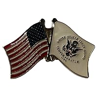 Pack of 50 USA & Coast Guard Wavy Flags Motorcycle Hat Cap Lapel Pin