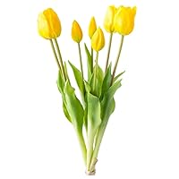 Artificial Artificial Artificial Flower of Artificial Real Touch 7 Heads False Wedding Flowers Decorations of Yellow Tulipan