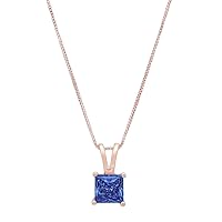 4.38 CT Gorgeous Tanzanite Pendant Natural Unheated Untreated Tanzanite Earth Mined Square Gemstone Handmade Rose Gold Filled Gift Pendant Necklace