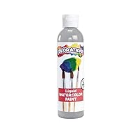 Colorations Liquid Watercolor Paint, 8 fl oz, Gray, Non-Toxic, Painting, Kids, Craft, Hobby, Fun, Water Color, Posters, Cool Effects, Versatile, Gift