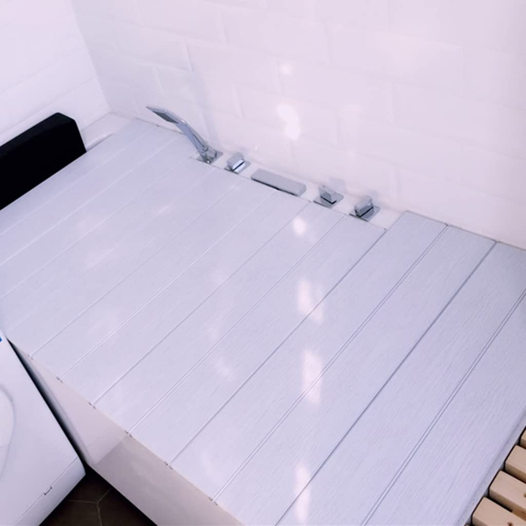 Multi-Function Insulation Cover Shutter Bathtub Dust Board Bath Lid PVC Storage Stand Folding Not Taking Up Space 0.6cm Thick (Color : L145cm, Size : W70cm)