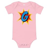 Personalized, Baby Gift Idea, Comic Book Superhero Art, Letter G, Infant Baby Bodysuit, Baby Clothes, Personalized
