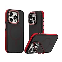 FORLUZ Case for iPhone 15 14 13 12 Pro Max 15 14 Plus Metal Camera Bracket Holder Silicone Protection Phone Cover Hard Coque,red,for iPhone 13
