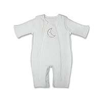 Baby Brezza 2-in-1 Double Zipper Baby Sleepsuit - Unique Swaddle Transition Sleepsuit - Breathable with Mesh Panels - Converts from Sleepsuit to Sleep Vest, 6-9 Months, Cream