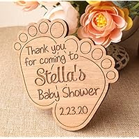 Baby shower favors, tiny baby feet magents, baby shower thank you gifts, custom party favors, personalized wooden Custom