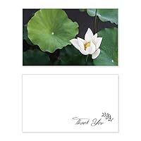 Fresh Lotus Leaf Plant Picture Nature Thank You Card Birthday Paper Greeting Wedding Appreciation