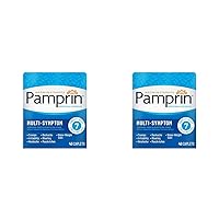 Pamprin Multi-Symptom Formula, with Acetaminophen, Menstrual Period Symptoms Relief Including Cramps, Pain, and Bloating, 40 Caplets (Pack of 2)