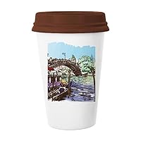 Italy Venice Landmark Watercolour Mug Coffee Drinking Glass Pottery Ceramic Cup Lid