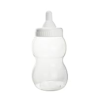 Party Spin Jumbo Milk Bottle Coin Bank Baby Shower Plastic Container, 13-inch, White, Big Baby Bottle for Shower Game