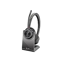 Poly - Voyager 4320 UC Wireless Headset + Charge Stand (Plantronics) - Headphones w/Mic - Connect to PC/Mac via USB-C Bluetooth Adapter, Cell Phone via Bluetooth-Works w/Teams (Certified), Zoom&More