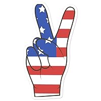 American Flag Pattern Peace Sign Sticker