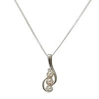 Solid 9ct Rose Gold Cultured Pearl & Diamond Womens Pendant & Chain Necklace - Choice of Chain lengths