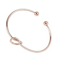 Love Knot Bangle Bracelet Simple Silver And Gold Knot Bangle Cuffs Stretch Bracelet Bridesmaid Gift