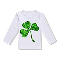 St 𝐏atricks Day Top for Kid Baby Long Sleeve Sequin 𝐒hamrock Pullover Tops Children St 𝐏atricks Day Crewneck