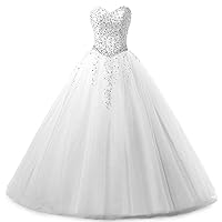 Women's Sweetheart Tulle Long Formal Evening Prom Dress Quinceanera Gown